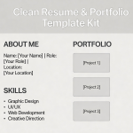 Clean Resume & Portfolio Template Kit